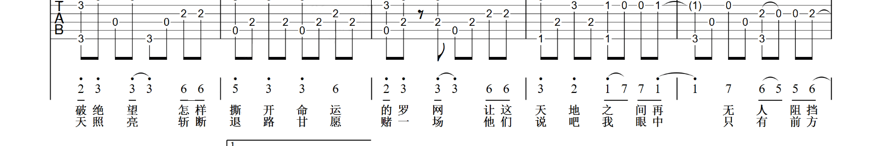 唐汉霄 就是哪吒-吉他指弹谱