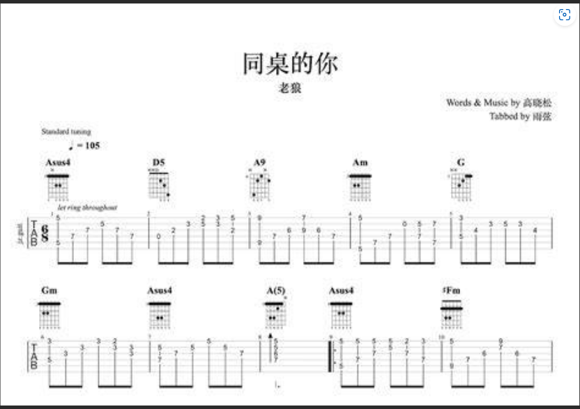  弹响《同桌的你》，你敢挑战不流泪吗？一份带着故事的吉他扫弦谱