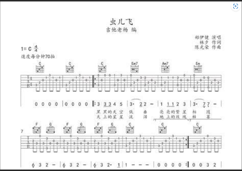  虫儿飞吉他谱背后的真相：为什么90%的新手都弹不好？（避坑指南）