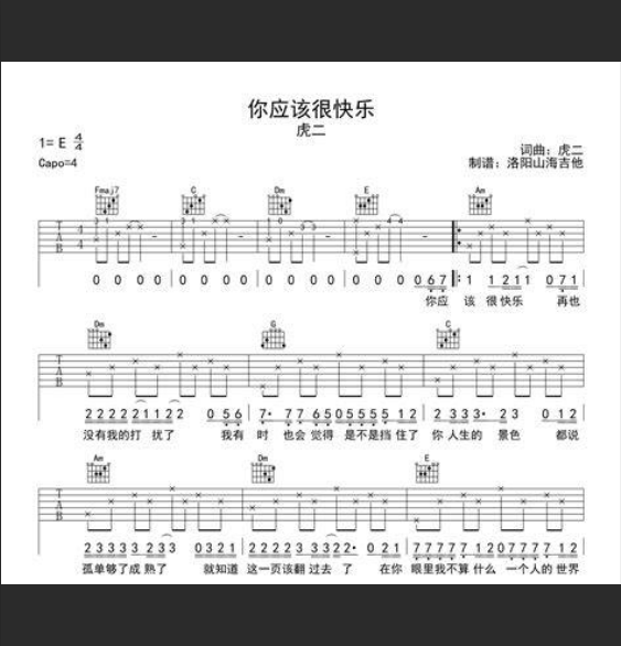  《你应该很快乐》吉他谱背后的扎心真相：学了它，真的能快乐吗？