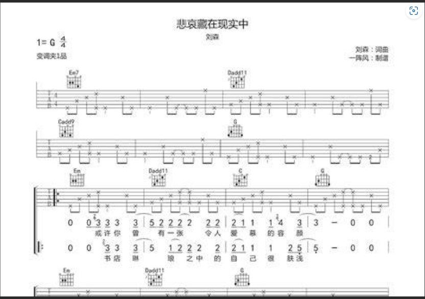  《悲哀藏在现实中》吉他谱背后：每个音符都是一个无法言说的故事？