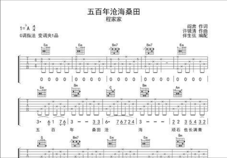  《五百年沧海桑田》吉他谱背后的故事：指尖流淌的家国情怀，你听懂了吗？